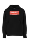 Kenzo Logo Patch Oversized Hoodie In Black
