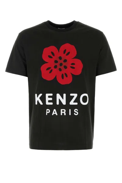 KENZO BLACK LOGO PRINT T-SHIRT