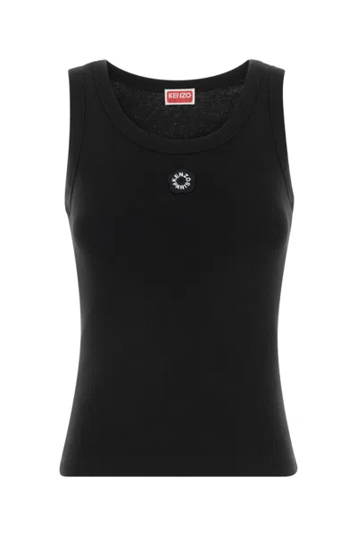Kenzo Gots Boke Flower 2.0 Embroidered Tank Top In Black