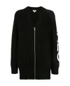 Kenzo Black Logo Zipper Casual Jacket In Black