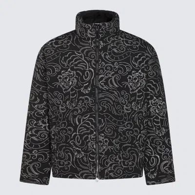 Kenzo Floral-print Padded Jacket In Black