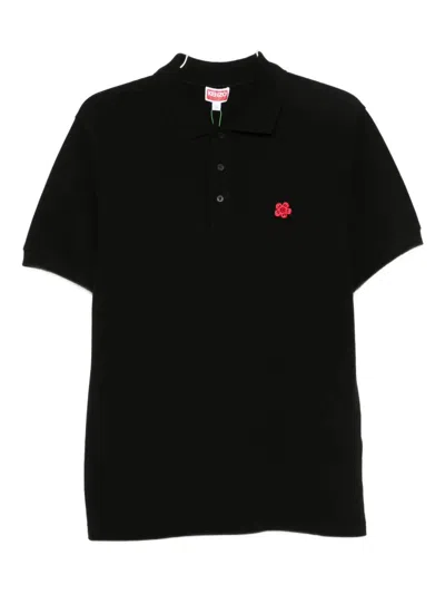 Kenzo Men Cotton Polo Shirt In Black