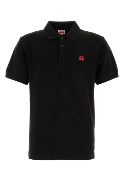 Kenzo Black Piquet Polo Shirt
