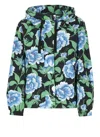 Kenzo Peonies Print Windbreaker Jacket In Black