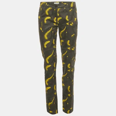 Pre-owned Kenzo Black Printed Cotton Pants M
