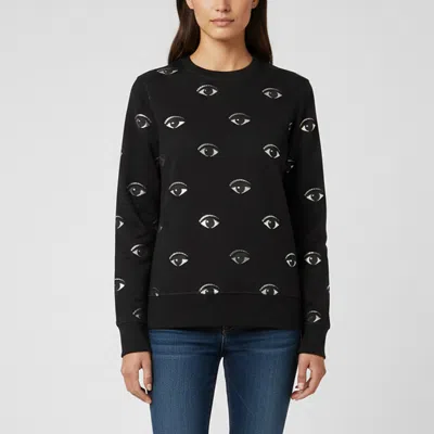 Pre-owned Kenzo Black Printed Jersey Long Sleeve Sweatshirt Xs