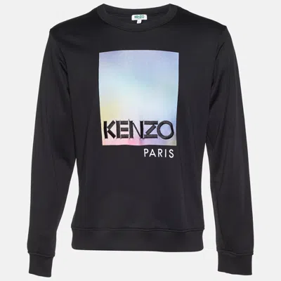 Pre-owned Kenzo Black Printed Knit Sweatshirt M