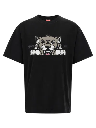 KENZO BLACK PRINTED T-SHIRT