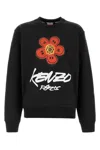 Kenzo Bold Floral Graphic Sweatshirt With Signature Logo In Black