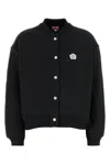 Kenzo Black Stretch Cotton Bomber Jacket In Blue