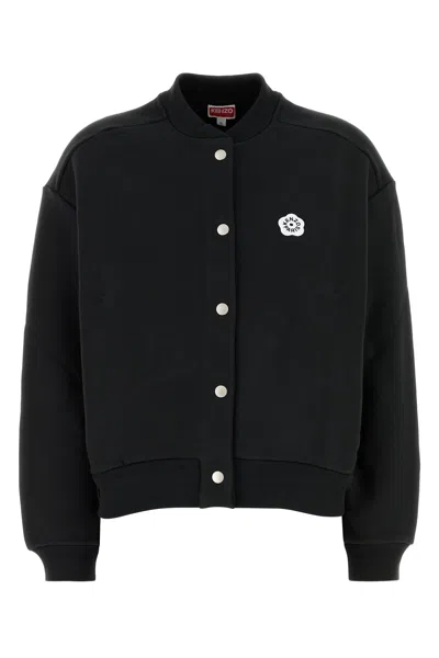 Kenzo Black Stretch Cotton Bomber Jacket