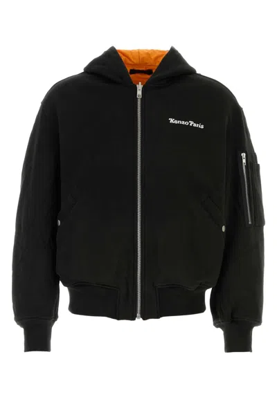 Kenzo Black Stretch Cotton Reversible Bomber Jacket