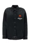 Kenzo Women Black Stretch Denim Shirt In Black