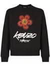 Kenzo Black Sweatshirt With Bold Graphic Design And Relaxed Fit In Black