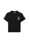 Kenzo Black T-shirt For Kids With Lucky Tiger In Black