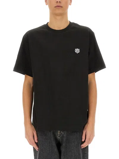 Kenzo Black T-shirt With White Tiger Patch.