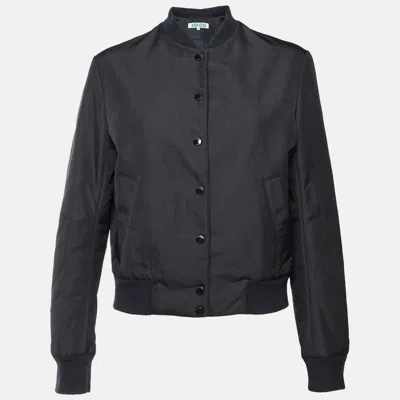 Pre-owned Kenzo Black Tiger Embroidered Nylon Blend Bomber Jacket M