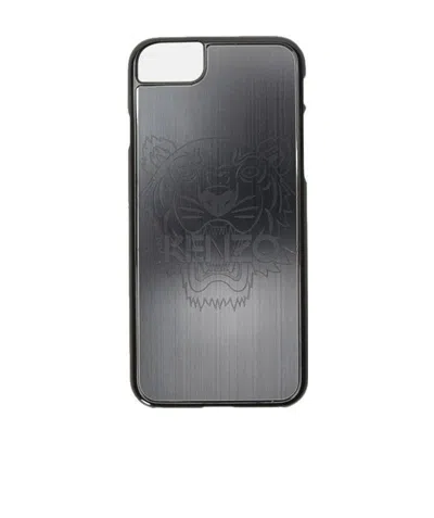 Kenzo Black Tiger Head Mobile Phone Case In Gray