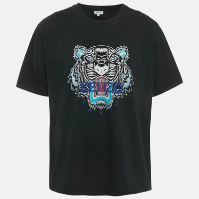 Pre-owned Kenzo Black Tiger Printed Cotton Knit T-shirt 3xl