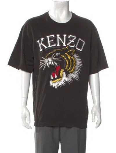 Pre-owned Kenzo Black Top Graphic Print T-shirt In Gray