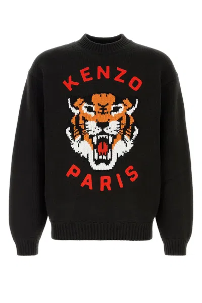 KENZO BLACK WOOL BLEND SWEATER