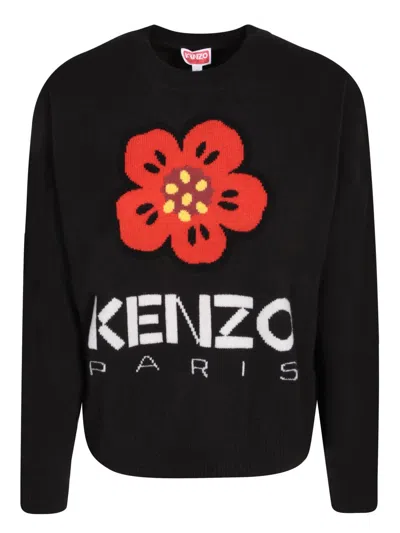 Kenzo Black Wool 'boke Flower' Sweater