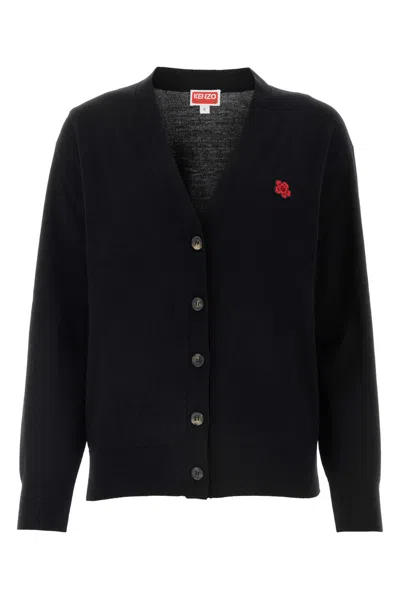 KENZO BLACK WOOL CARDIGAN