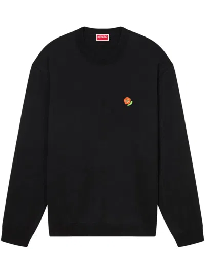 KENZO BLACK WOOL CREWNECK SWEATER