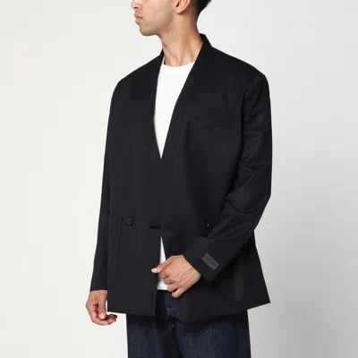 KENZO BLACK WOOL DOUBLE-BREASTED JACKET