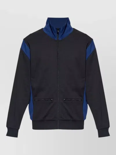 Kenzo Blazer High Collar Ribbed Cuffs Side Pockets In Black