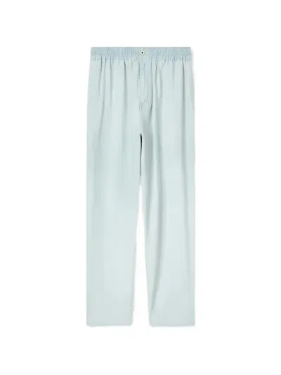 Kenzo Bleached Chambray Track-pants In Blue
