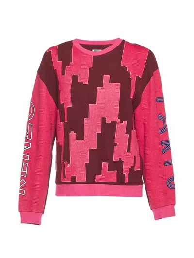 Pre-owned Kenzo Block-pattern Sweatshirt In Red