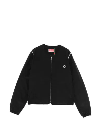 Kenzo Bloke Flower 2.0 Zip Logo Jacket In Black