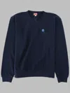 Kenzo Navy Blue Logo Sweatshirt In Blue