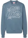 Kenzo Embellished Crewneck Sweater In Cotton In Blue