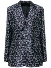 Kenzo Jacquard Blazer Rear Vent In Blue