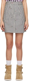Kenzo Women Miniskirt With Print In Dm Denim Rinse