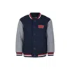 Kenzo Blue Bomber Jacket For Boy With Logo In Blue