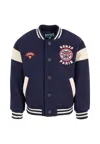 Kenzo Blue Bomber Jacket For Boy With Tiger In Blue