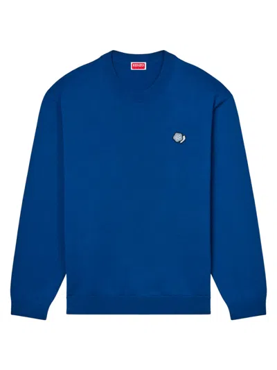 KENZO BLUE CLASSIC LOGO SWEATER