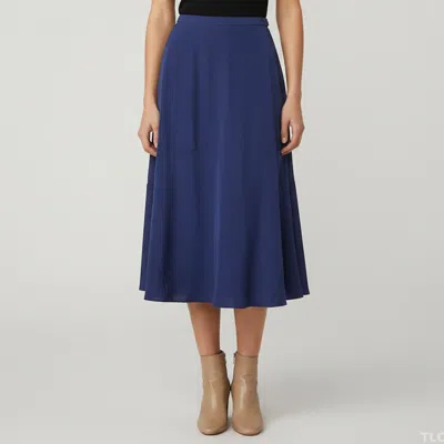 Pre-owned Kenzo Blue Crepe Asymmetric Midi Skirt M