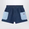 Kenzo Blue Denim Shorts In Blue