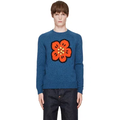 Kenzo Blue  Paris 'boke Flower' Sweater