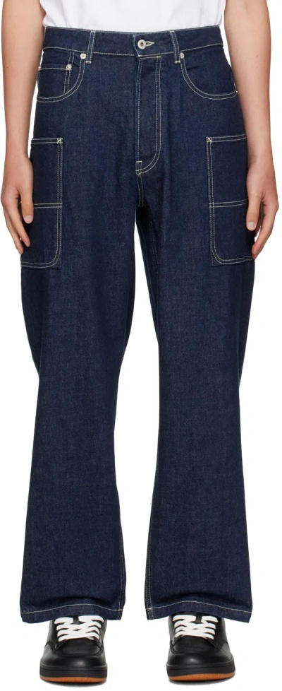 KENZO BLUE KENZO PARIS CARGO MONKEY JEANS