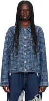 Kenzo Weave Loose Japanese Denim Shirt In Ds Medium Stone Blue