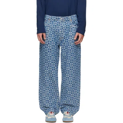 Kenzo Blue  Paris 'gram' Cargo Monkey Fit Jeans In Stone Bleached Blue