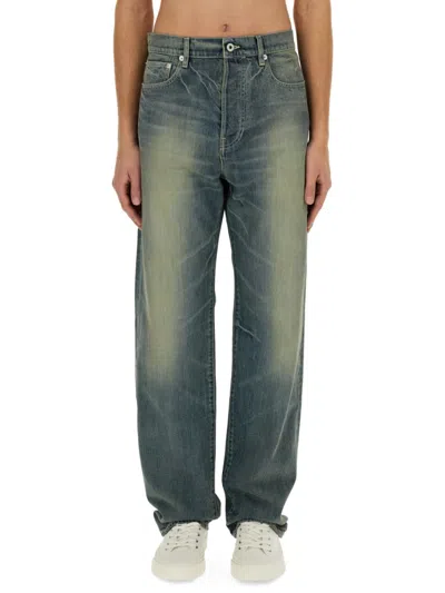 Kenzo Blue Mid Rise Jeans In Green