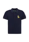 Kenzo Blue Polo Shirt For Boy With Kotora In Blue
