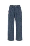 Kenzo Monkey Workwear Jeans With Seigaiha Print In Blue