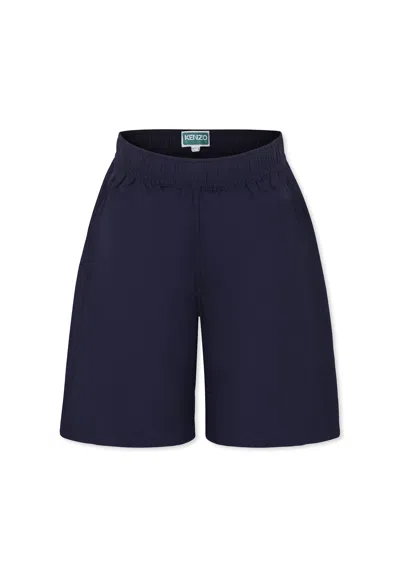 Kenzo Kids' Blue Shorts For Boy With Logo